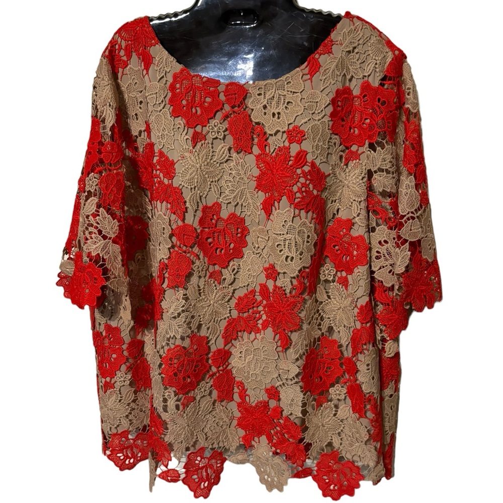 Chico’s Lined Lace Top Size 3 EUC